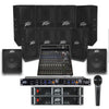 Peavey Temple Sound System Temple Sound System with 8xPeavey PV 112 Wall Mount Loudspeakers, 2xSubwoofer, 5xAmplifier, Crossover, Mic & PV15BT Mixer