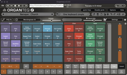 PIANOTEQ Virtual Instruments Organteq 2 Advanced Physically Modeled Pipe Organ Software