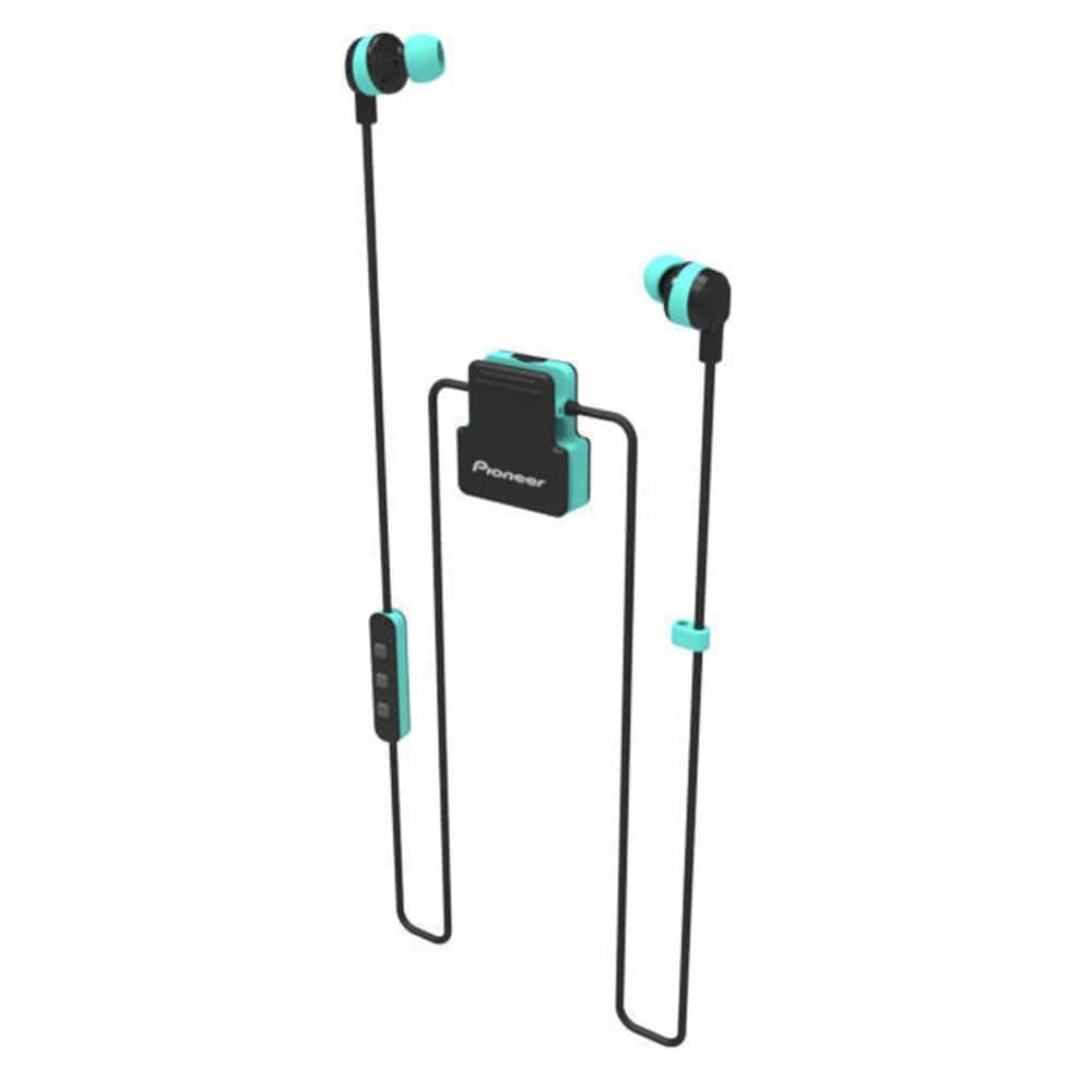 pioneer in-ear neckband headphones green pioneer se-cl5bt clip wear active in-ear wireless neckband headphone      
