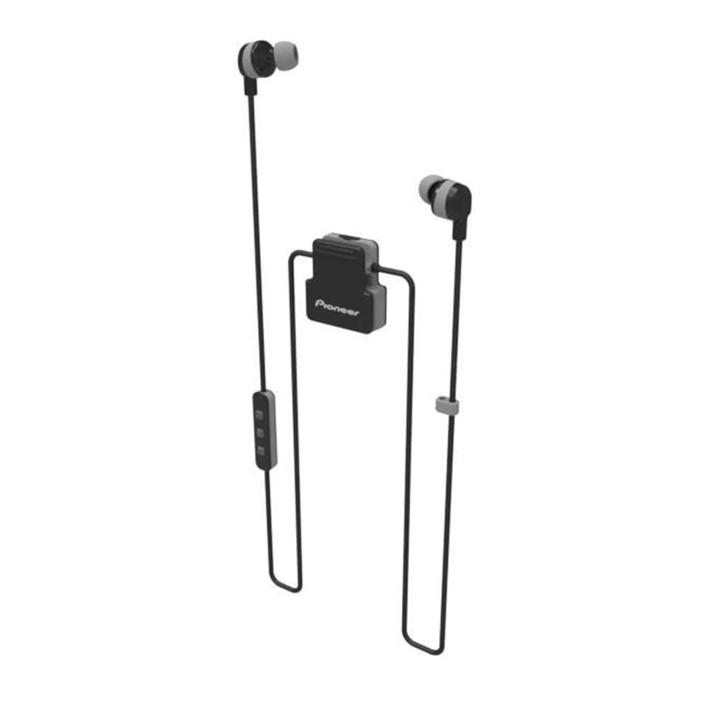 pioneer in-ear neckband headphones grey pioneer se-cl5bt clip wear active in-ear wireless neckband headphone      #color_grey