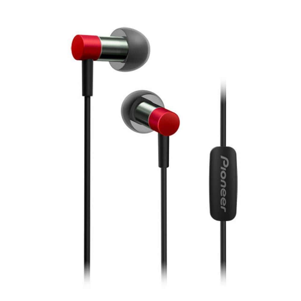Pioneer In-Ear Wired Headphones Red Pioneer SE-CH3T Hi-Resolution Audio In-Ear Wired Headphone