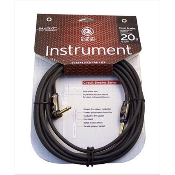 planet waves guitar cables planet waves pw-agra-20 20 feet right angle instrument cable