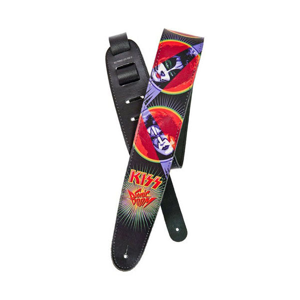 planet waves guitar straps planet waves 25lk07 2.5-inch kiss black leather guitar strap - sonic boom