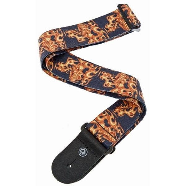 planet waves guitar straps planet waves 50lt01 50mm flaming skulls guitar strap