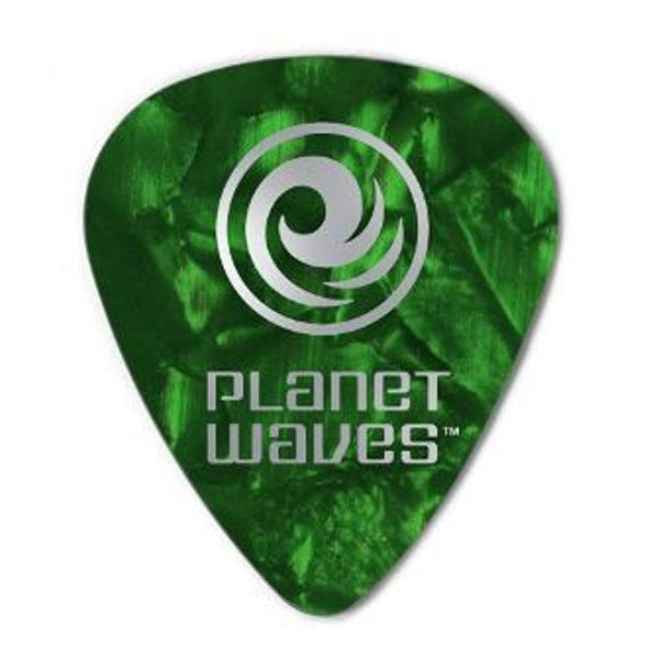 planet waves picks planet waves 1cgp6 celluloid green pearl/heavy guitar pick - 10picks