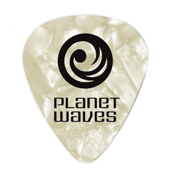 planet waves picks planet waves 1cwp2 white pearl / light celluloid standard guitar pick