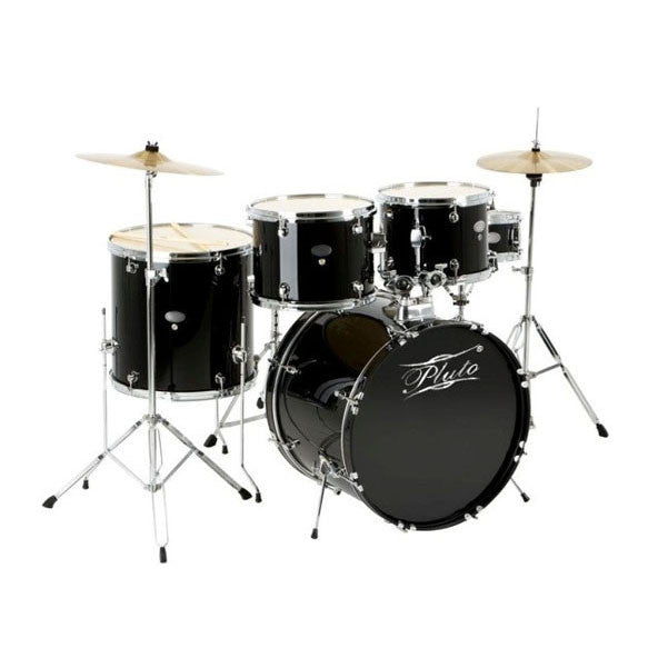pluto acoustic drum kits black pluto 5-piece drum kit with hardware and cymbals    