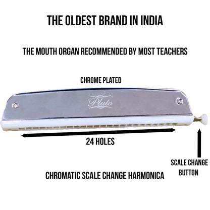 Pluto Harmonicas Pluto Scale Change Harmonica 24 Holes 48 Notes Mouth Organ for Beginners and Kids