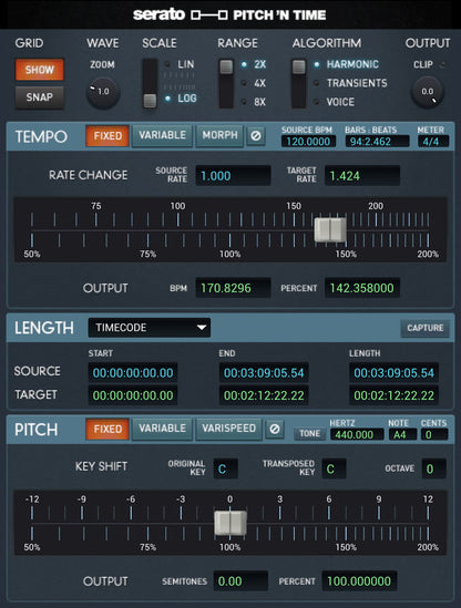 Serato Pitch 'n Time Pro Advanced Time-Stretching & Pitch-Shifting Software