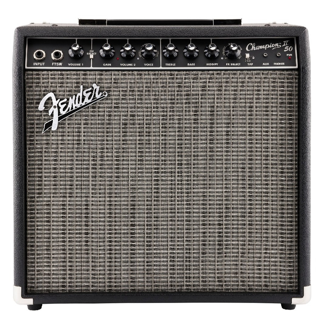 Fender Champion II 50W Combo Guitar Amplifier with Cable, Polishing Cloth & Ebook