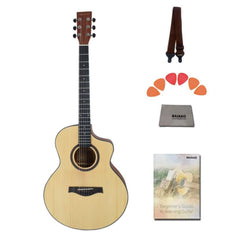 Vault EA40 41 inch Premium Solid Spruce-Top Cutaway Acoustic Guitar