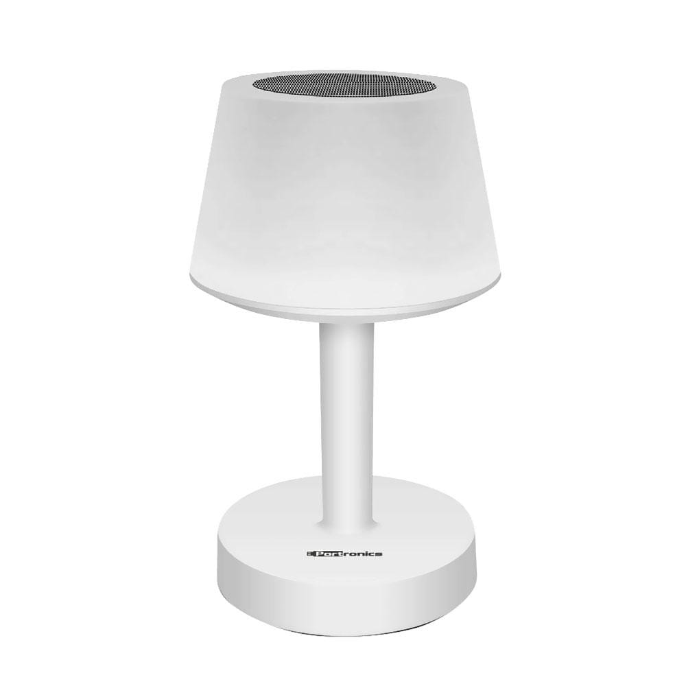 portronics bluetooth speakers portronics ilumi por719 portable led lamp with bluetooth speaker- white