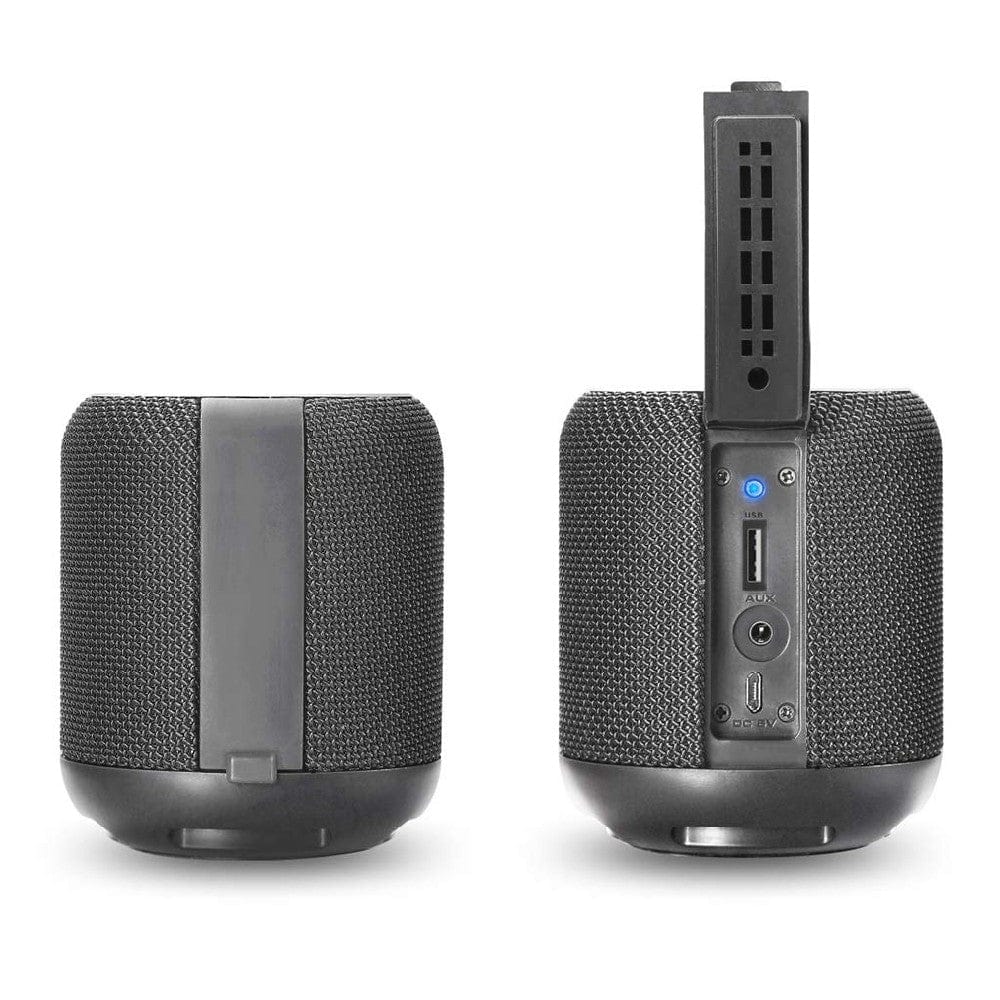 portronics bluetooth speakers portronics sounddrum wireless bluetooth 4.2 stereo speaker with fm & usb    #color_black