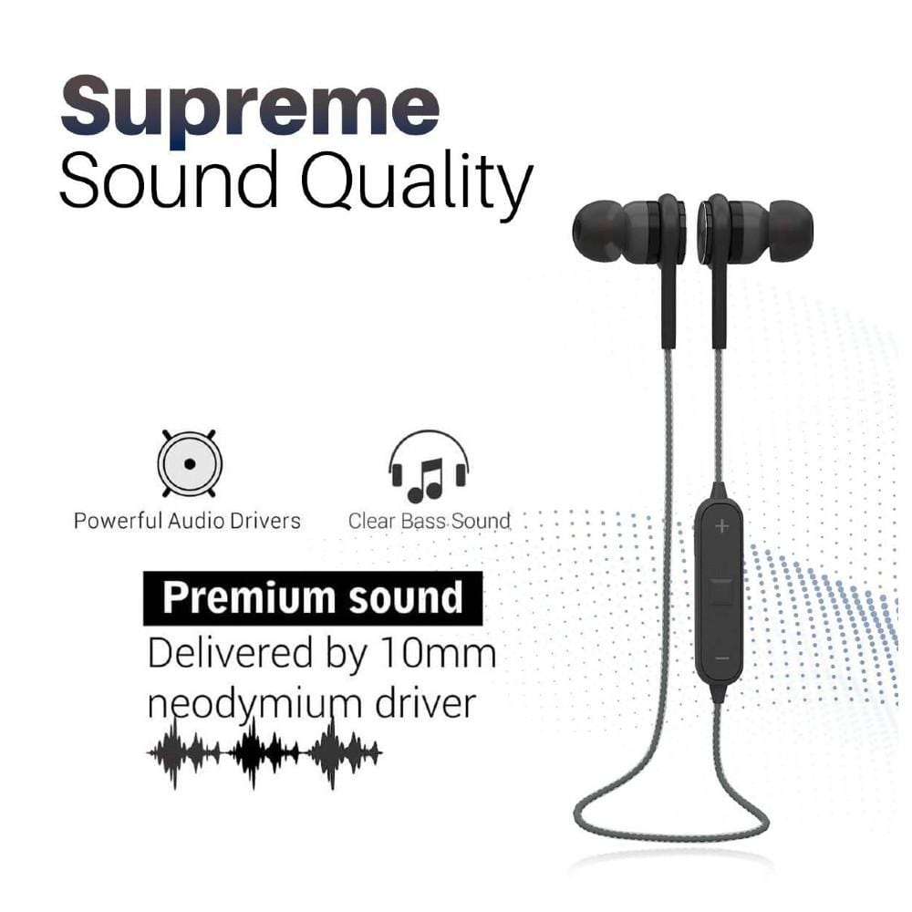 Portronics Earphones Black Portronics Harmonics 224 Wireless Bluetooth Headset with High Base