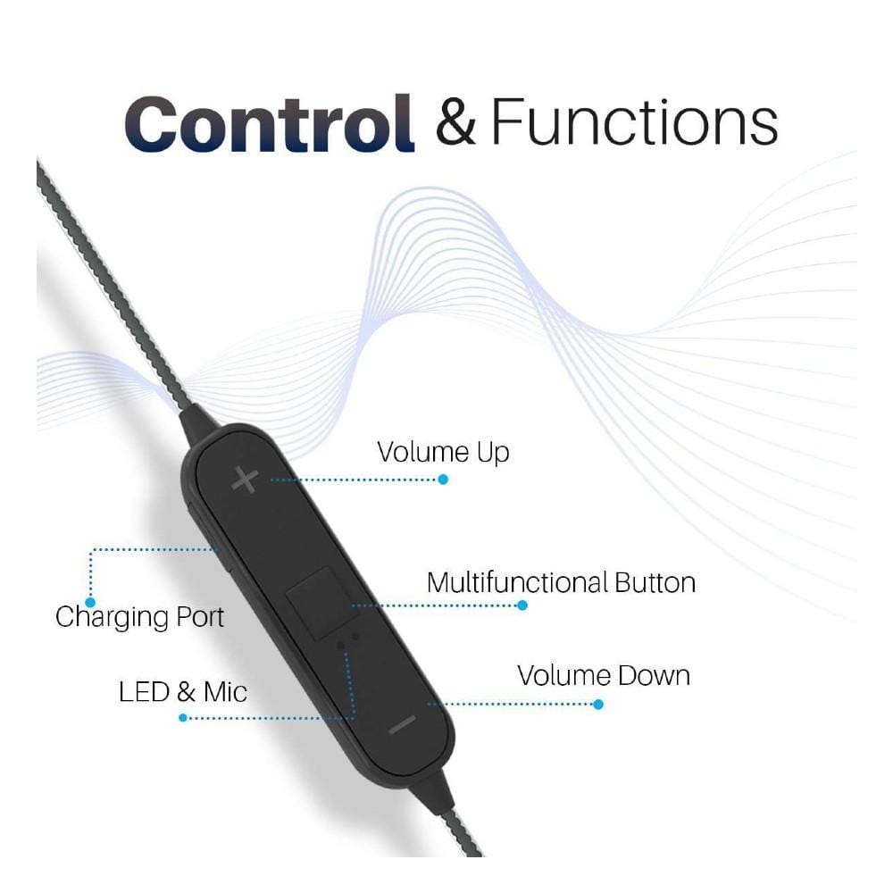 Portronics Earphones Black Portronics Harmonics 224 Wireless Bluetooth Headset with High Base