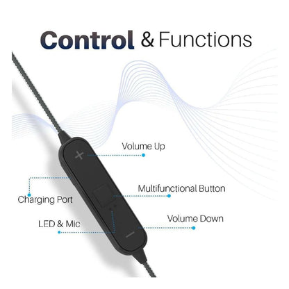 Portronics Earphones Black Portronics Harmonics 224 Wireless Bluetooth Headset with High Base