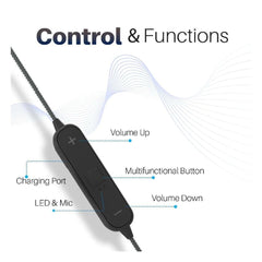 Portronics Earphones Black Portronics Harmonics 224 Wireless Bluetooth Headset with High Base