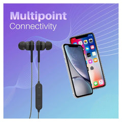 Portronics Earphones Black Portronics Harmonics 224 Wireless Bluetooth Headset with High Base