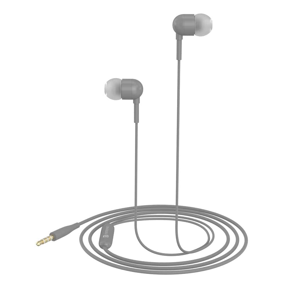 portronics earphones grey portronics conch 50 in ear wired earphone with 3.5mm audio jack    #color_grey