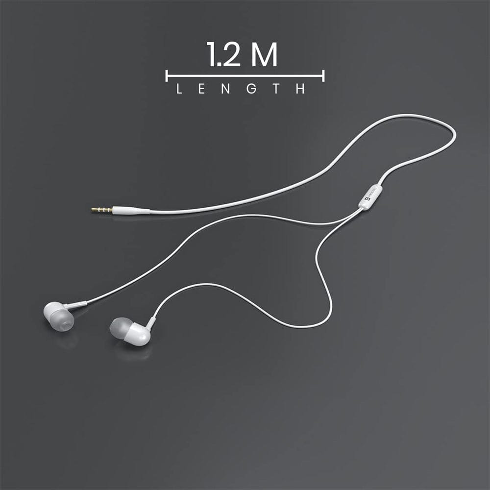 portronics earphones portronics conch 50 in ear wired earphone with 3.5mm audio jack    #color_white