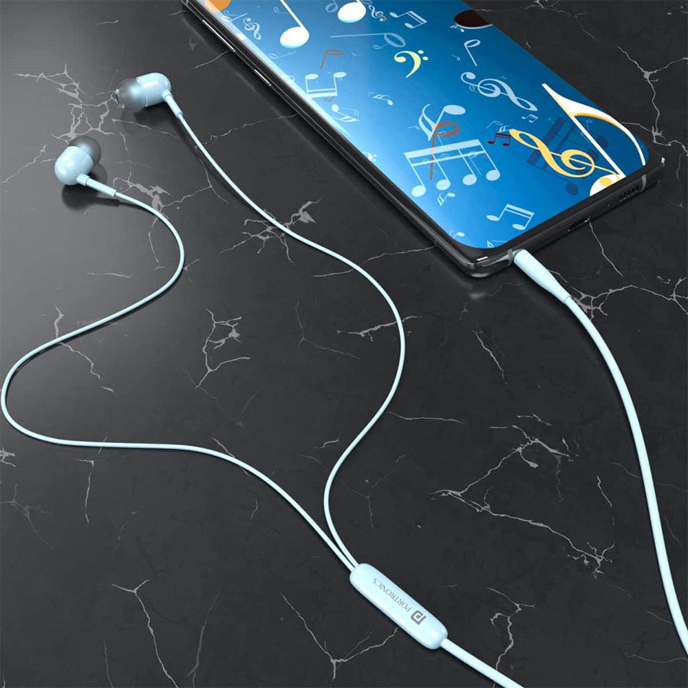 portronics earphones portronics conch 50 in ear wired earphone with 3.5mm audio jack    #color_dark-blue