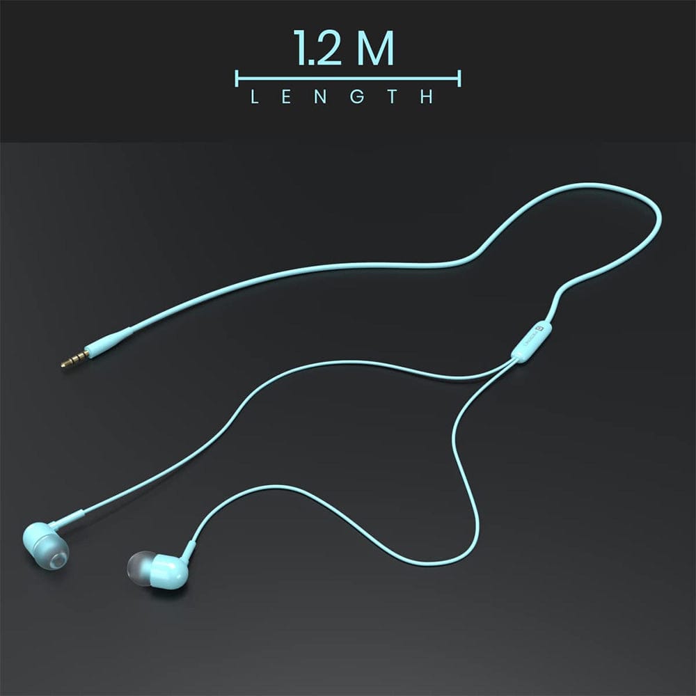portronics earphones portronics conch 50 in ear wired earphone with 3.5mm audio jack    #color_light-blue