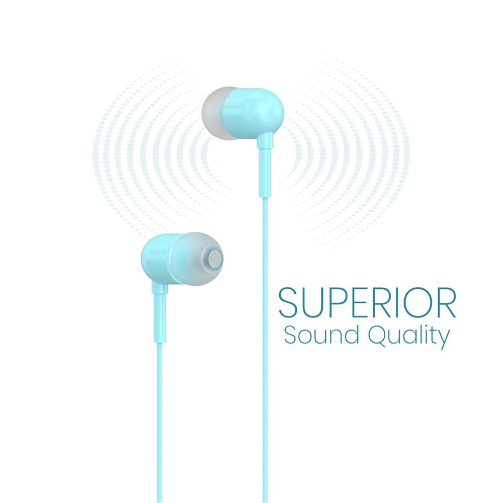 portronics earphones portronics conch 50 in ear wired earphone with 3.5mm audio jack    #color_light-blue