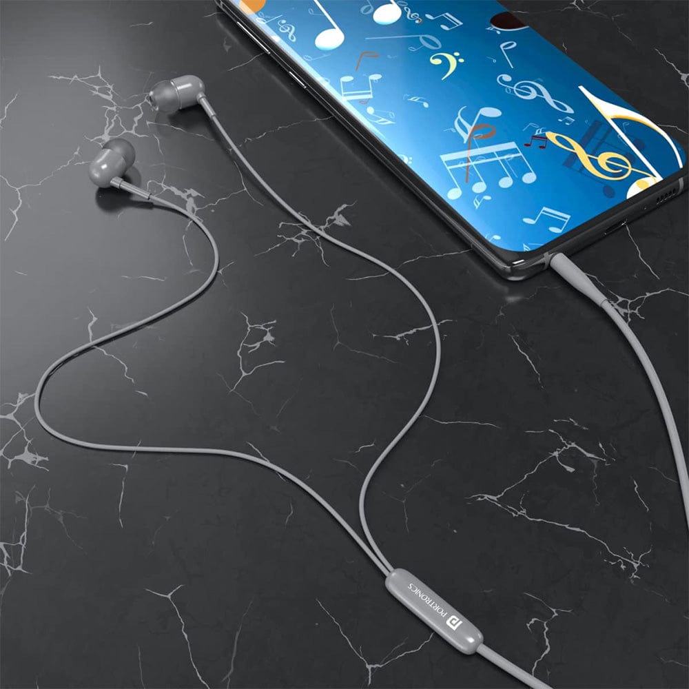 portronics earphones portronics conch 50 in ear wired earphone with 3.5mm audio jack    #color_grey