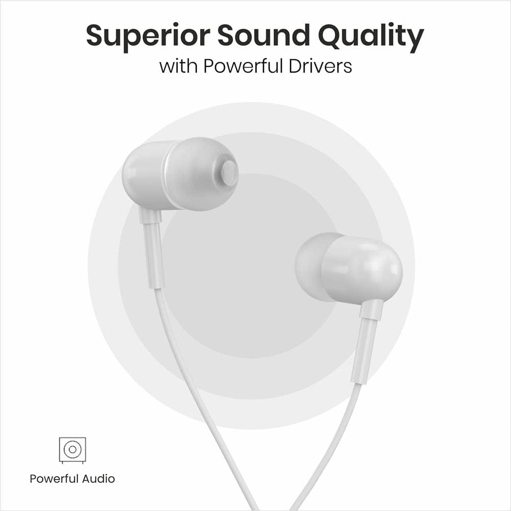 portronics earphones portronics conch 60 type c in ear wired earphone    #color_white