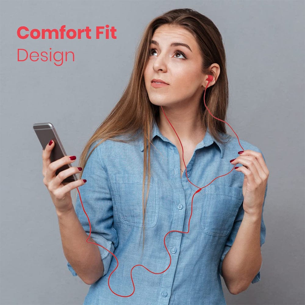 portronics earphones portronics conch 60 type c in ear wired earphone    #color_red