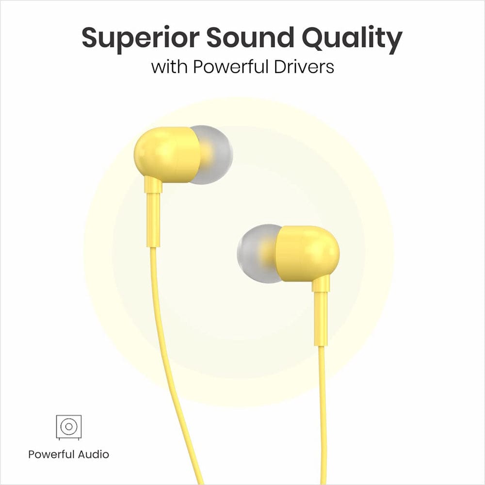 portronics earphones portronics conch 60 type c in ear wired earphone    #color_yellow