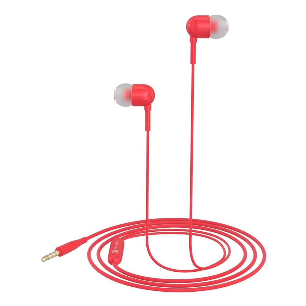 portronics earphones red portronics conch 50 in ear wired earphone with 3.5mm audio jack    #color_red
