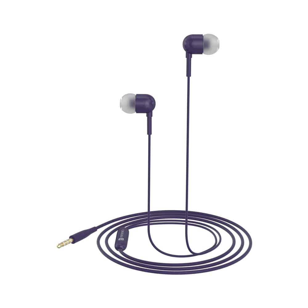 portronics earphones voilet portronics conch 50 in ear wired earphone with 3.5mm audio jack    #color_voilet