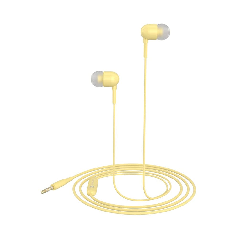 portronics earphones yellow portronics conch 50 in ear wired earphone with 3.5mm audio jack    #color_yellow
