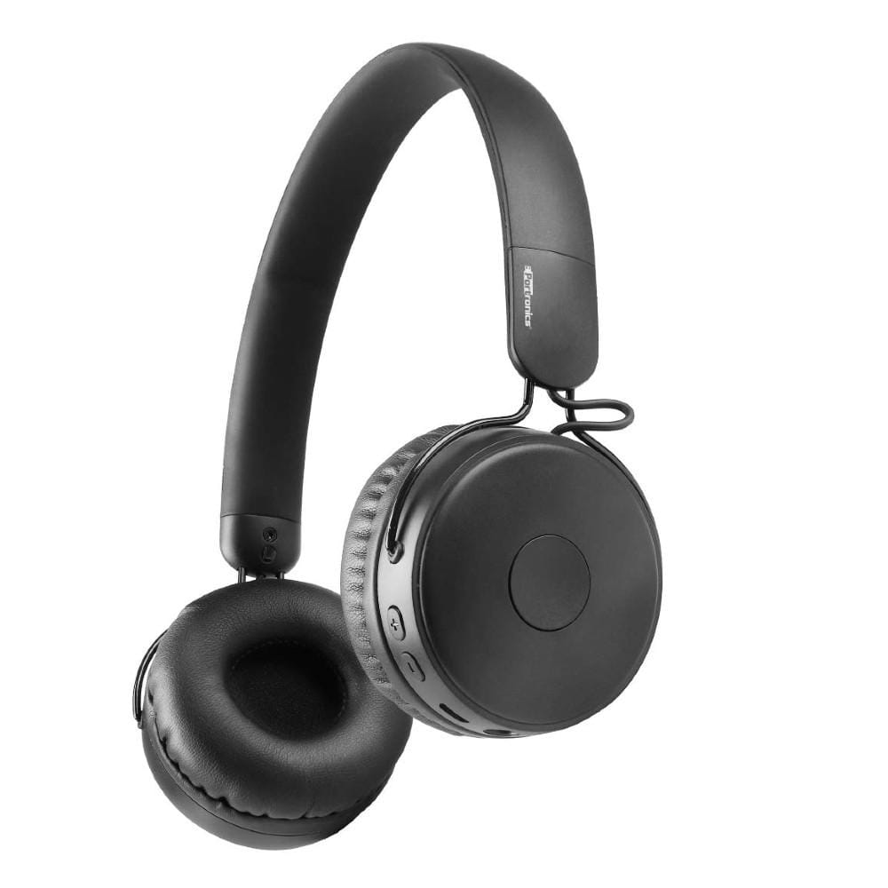 portronics on-ear wireless headphones black portronics muffs m wireless bluetooth 5.0 stereo on-ear headphones   