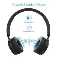 Portronics On-Ear Wireless Headphones Portronics Muffs M Wireless Bluetooth 5.0 Stereo On-Ear Headphones