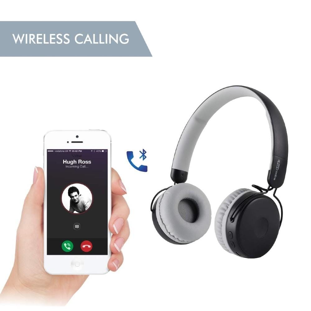 portronics on-ear wireless headphones portronics muffs m wireless bluetooth 5.0 stereo on-ear headphones   #color_grey