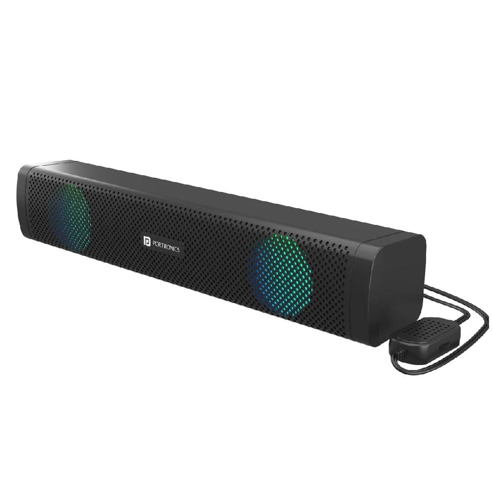 portronics soundbars portronics in tune 1 6w usb soundbar with led light - black