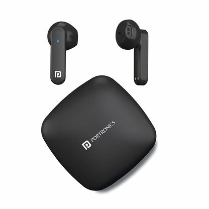 Portronics True Wireless In-Ear Headphones Black Portronics Harmonics Twins S2 Wireless Sports Earbuds