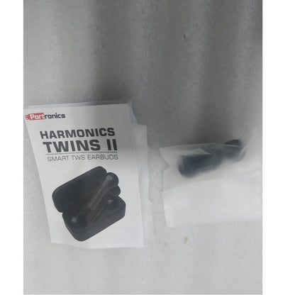 Portronics True Wireless In-Ear Headphones Portronics POR-1050 Harmonics Twins II True Wireless Stereo Bluetooth Earbuds- Black - Open Box B Stock
