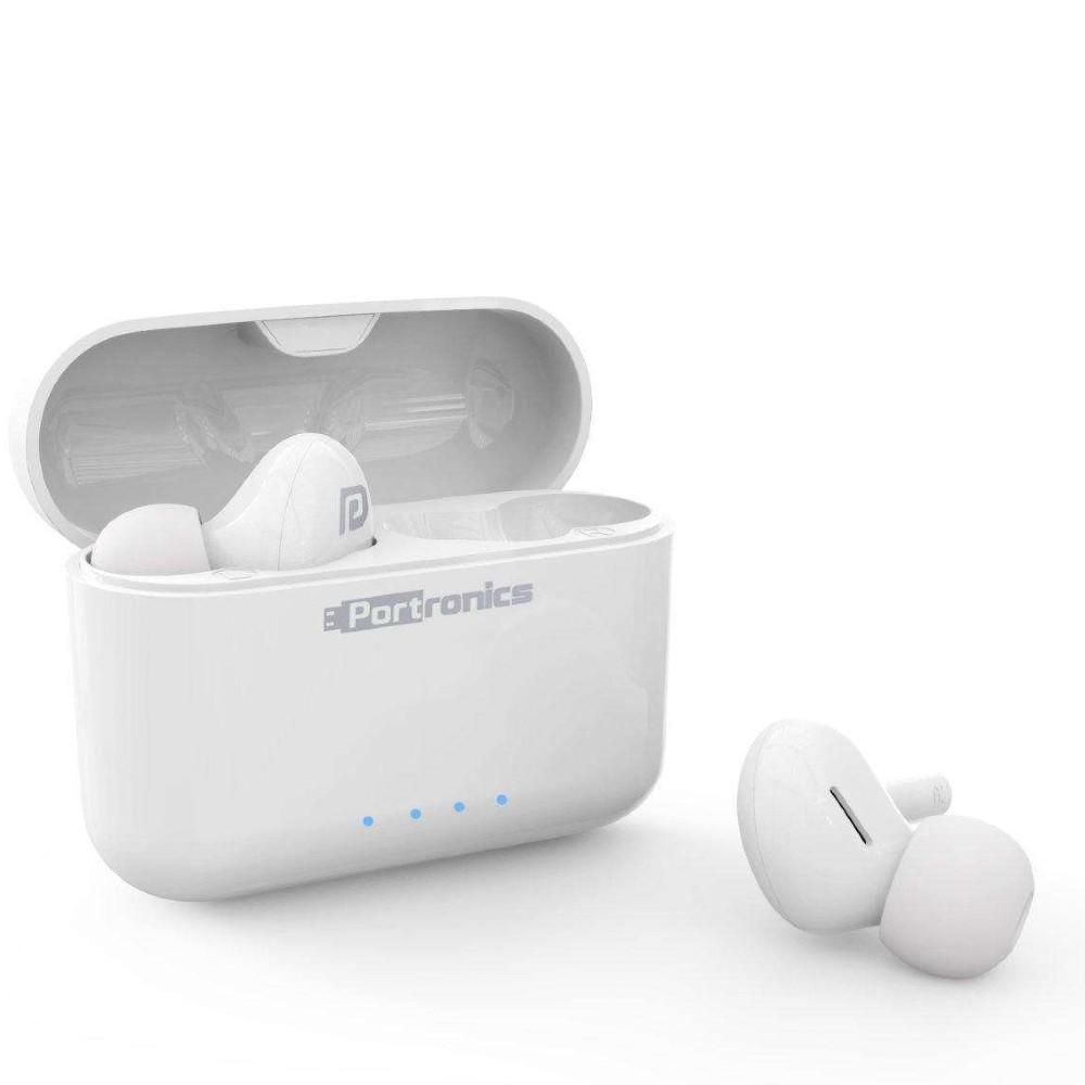 portronics true wireless in-ear headphones white portronics harmonics twins 33 smart true wireless earpods   #color_white