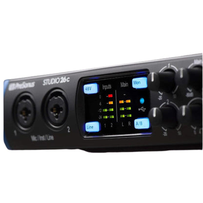 Presonus Audio Interfaces PreSonus Studio 26 c Portable UltraHigh Definition Usb C Audio Interface  Includes Full Studio One Artist (worth Rs.7500)