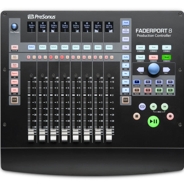 presonus midi controllers presonus faderport 8 8-channel mix production controller
