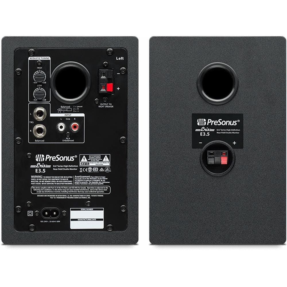 Presonus Monitor Speaker Bundles Presonus Eris E3.5 Active Studio Monitors - Pair With Polishing Cloth, 2x TRS Cables & Bitwig Software