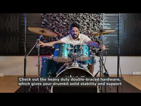 Vault Groover Plus 5-Piece Acoustic Drum Kit with Hardware, Cymbals & Throne