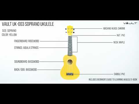 Vault UK-003 Soprano Colourful Ukulele 21 inch With Gig Bag