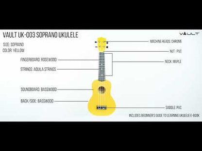 Vault UK-003 Soprano Colourful Ukulele 21 inch With Gig Bag