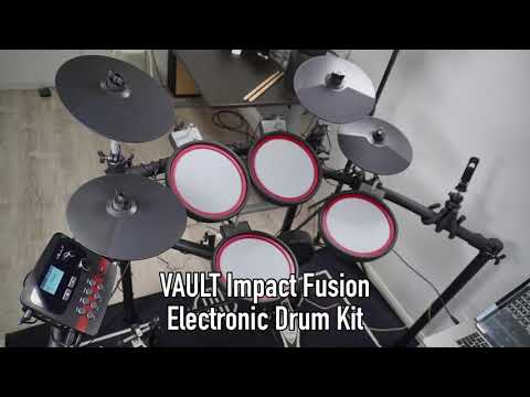 Vault Impact Fusion Electronic Drum Kit with Dual Zone Mesh Pads, Dual Zone Cymbals and Advanced Module with 300+ Sounds