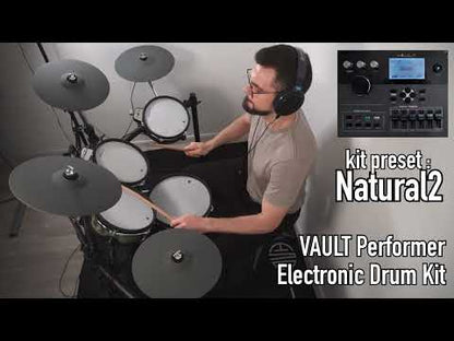 Vault Performer Electronic Drum Kit with Full-Size Mesh Pads, Triple Zone Cymbals and Advanced Module with 900+ Sounds