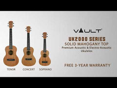 Vault UK-2000C 23-Inch Solid Mahogany Top Premium Concert Ukulele With Gigbag